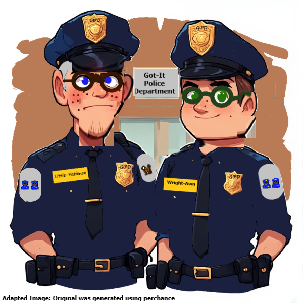Two cartoon police officers.